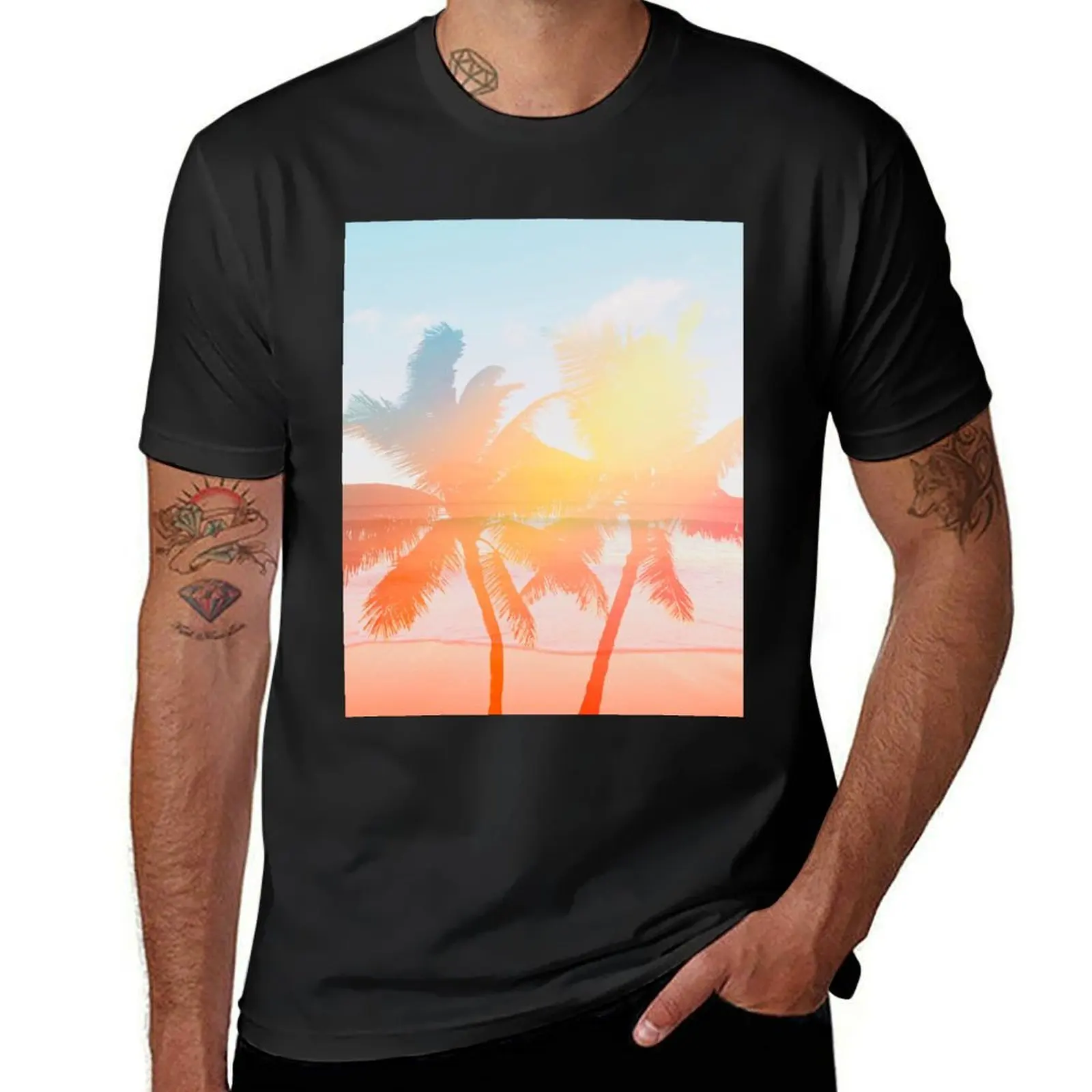 Tropicana seas - sundown T-Shirt quick drying for a boy summer clothes slim fit t shirts for men