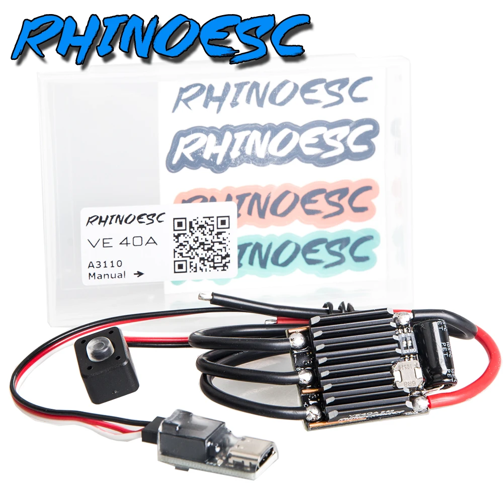 

RhinoESC Mini Crawler ESC AM32 40A 80A BEC 5.2~8.2V For TRX4 Axial SCX10 MOA Ventru Crawler Part