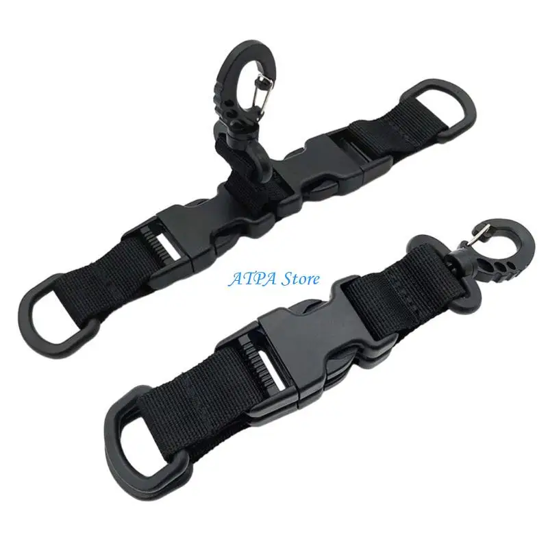 U13C Nylon Webbing Backpack Hook Multifunctional Carabiner D-Shaped Keychain Double-Split Quick Release Hanging Buckle