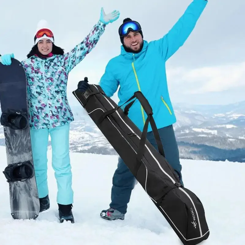 Ski Carrying Bag 600D Water-Resistant Ski Storage Bag With Top Handle Portable Skiing Container Tool For Board Bindings Boots