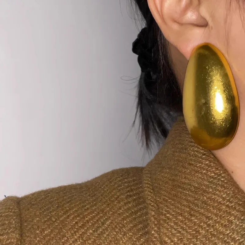 Vintage übertriebene geometrische große Metall-Ohrstecker für Frauen, europäische und amerikanische Persönlichkeit, Party-Schmuck, Trend-Accessoires – Detail 8