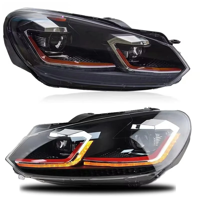 Suitable for Golf 6 LED Headlight 2009-2012 Golf Mk6 LED DRL Hid Headlight Angel Eyes Bi-xenon Beam Accessories