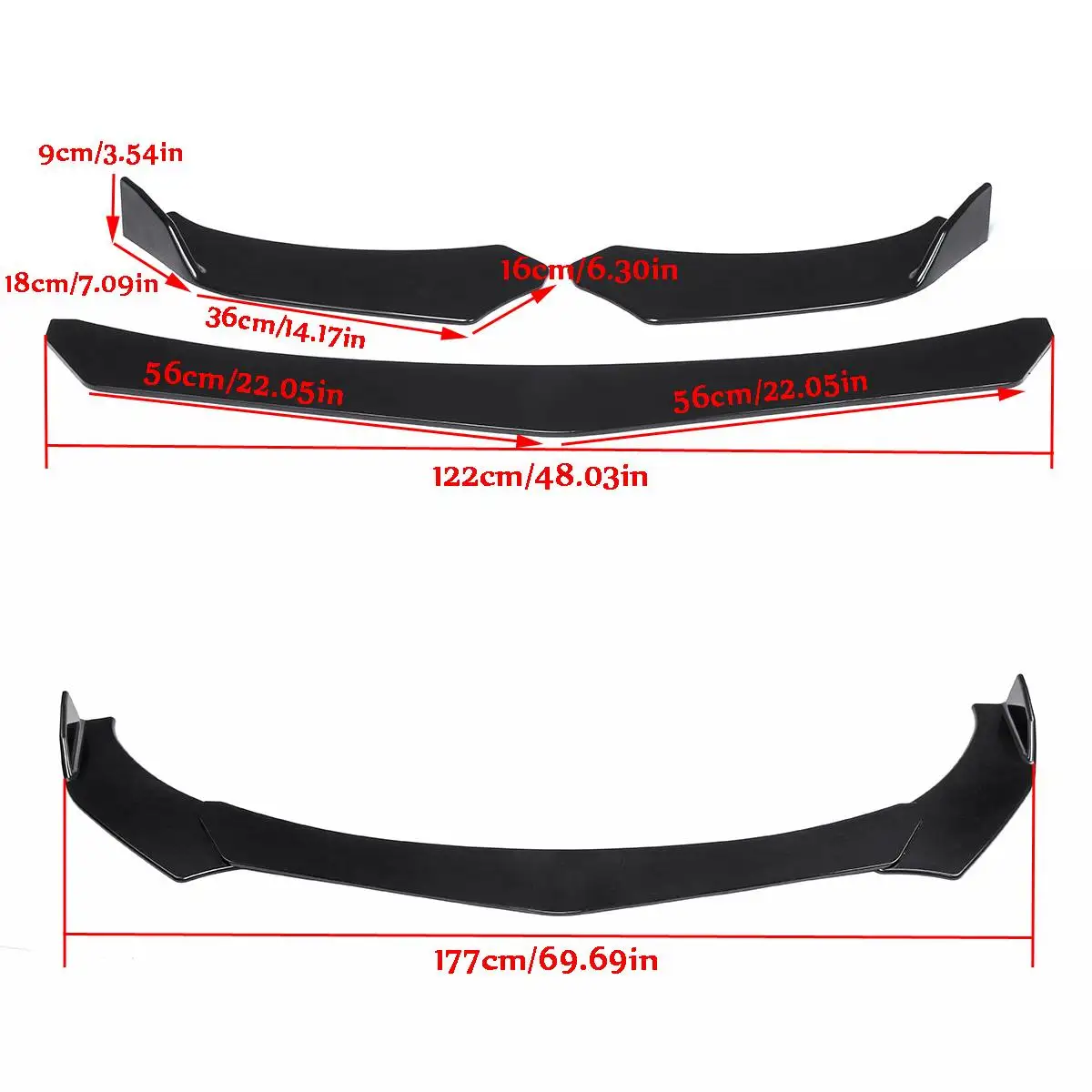 4PCS Front Bumper Lip Splitter Spoiler Cover Body Kit  For Mercedes Benz E-Class W212 E200 E220 E250 E300 E350 Car Accessories