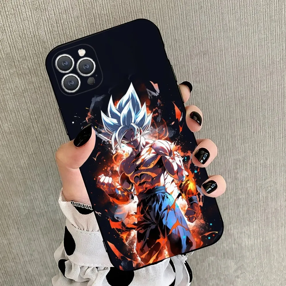 Anime D-Dragon B-Ball Goku Phone Case For iPhone 15,14,13,12,11,Plus,Pro Max,XS,X,XR,SE,Mini,8,7 Soft Silicone Black Cover