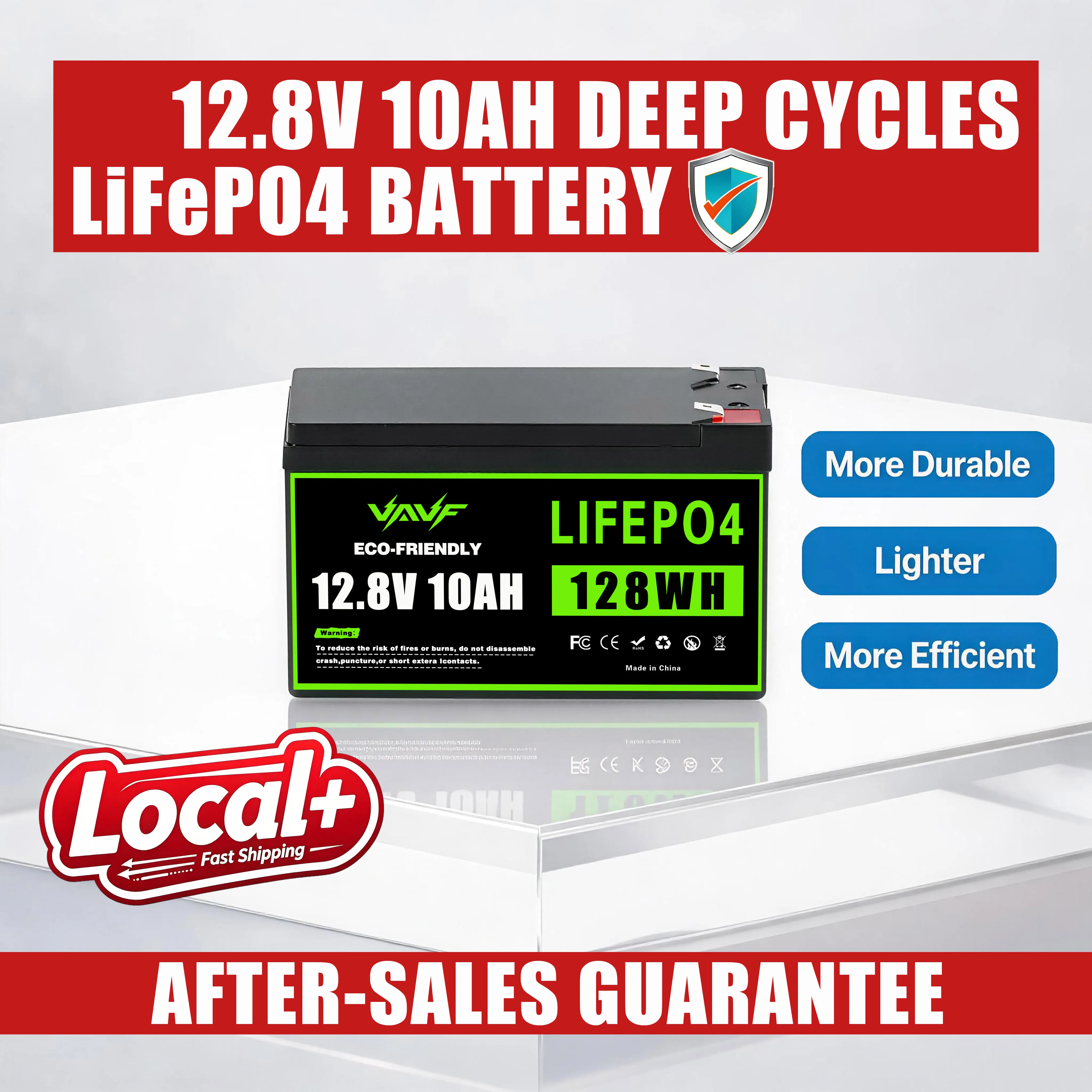 LiFePO4-Batterie, Solarbatterie, 12 V, 10000 mAh, mit intelligentem BMS für USV, Wohnmobile, Überwachungskameras, Solarenergiespeicherung, Freizeitfahrzeuge und den Einsatz im maritimen Bereich.