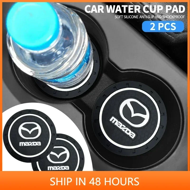 

Car Coasters Cup Holder Anti Slip Mat Auto Accessorie For Mazda 2 4 3 6 CX-5 CX3 CX7 CX9 Atenza Axela MX-5 RX8 RX7 323 626 Speed