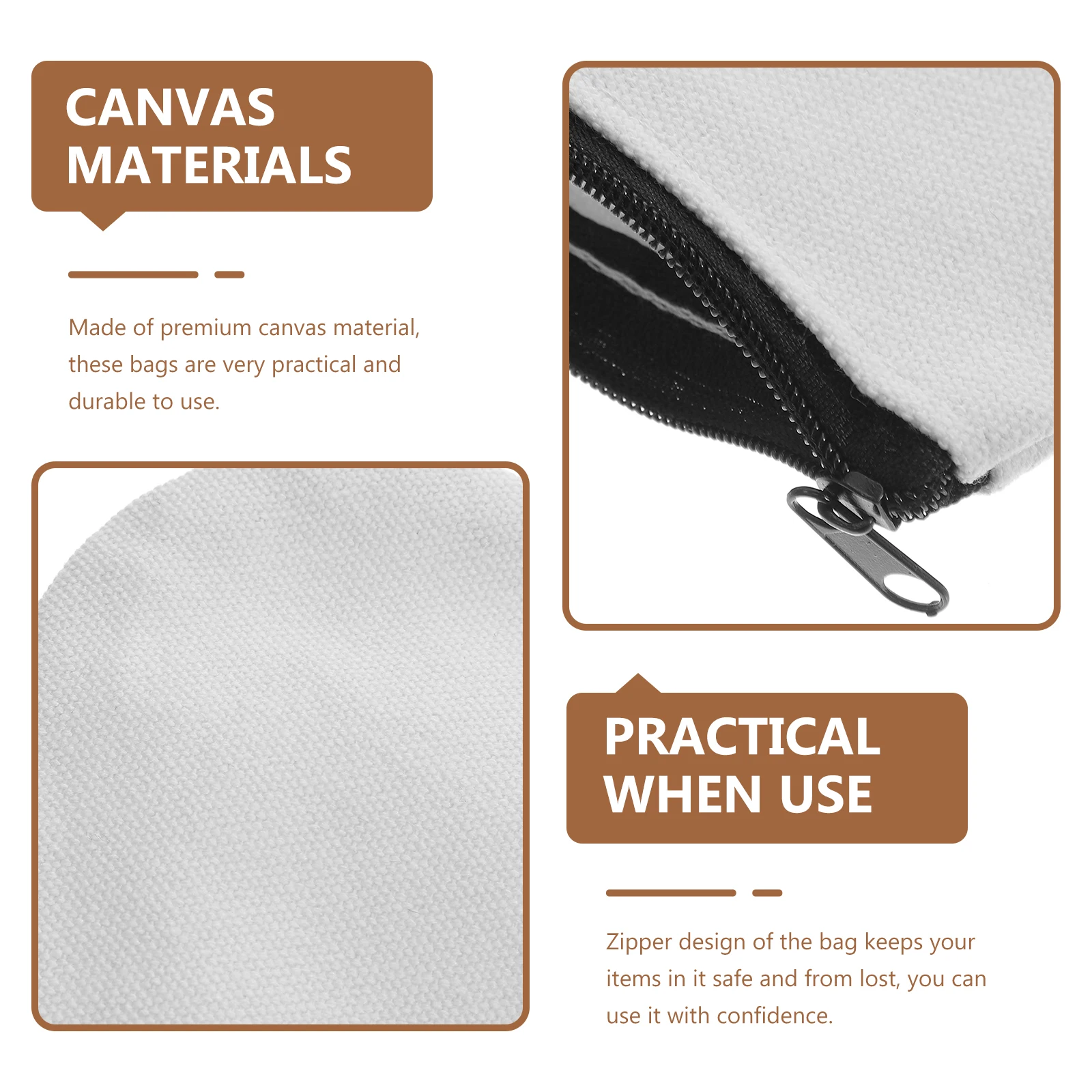 

15pcs Canvas Pen Pouch DIY Graffiti Heat Transfer Makeup Bag 12cmx21cm Travel Zipper Storage Pencil Case Toiletry Pouch