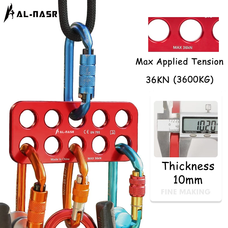 Plaque de Descendeur de Patte de Gréement d'Escalade, Équipement de Connecteur Multi-Injecteur, Synchronisation Extérieure de Trous, Corde Fendue