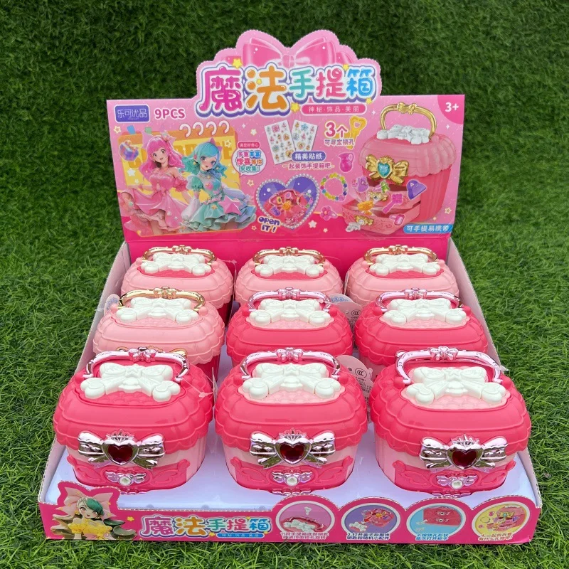 Girls Princess Treasure Hunt Magic Box Key Unlocking Toys Cartoon Pink Bow Jewelry Box Girls Play House Toys Birthday Gifts