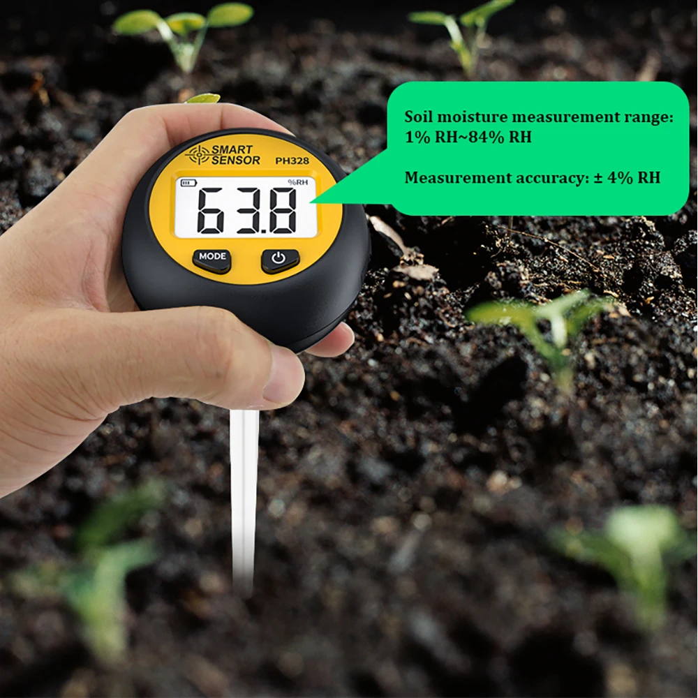 PH328 Digital Soil Tester 3 in1 PH/ Moisture/ Temperature Measurement Portable Soil Soil Acidity Tester Meter Backlight