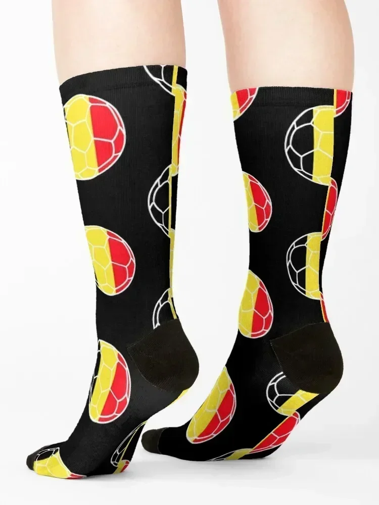 Belgium Football Flag Socks retro moving stockings Non-slip Heating sock Girl'S Socks Men's