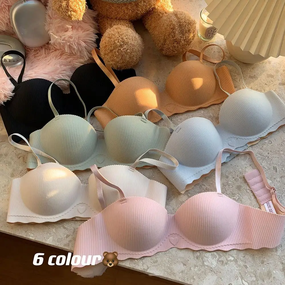 Reggiseni senza cuciture per donna Intimo morbido 1/2 tazza Reggiseno push up Bralette Comfort Reggiseno invisibile Senza ferretto Semplice lingerie sexy