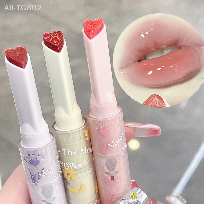 1 pièce Stylo rouge à lèvres hydratant en forme de cœur, longue tenue, effet miroir, brillant et léger, pour usage quotidien