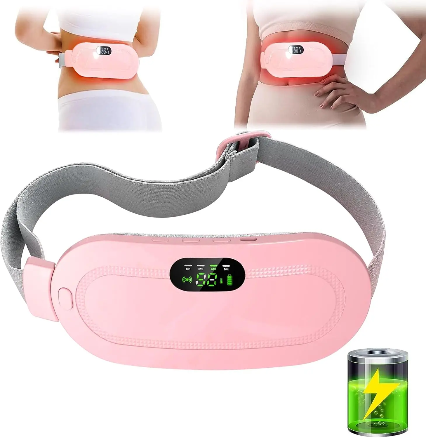 Menstrual Heating Pad Smart Warm Palace Belt Waist Vibration Massage Device Abdominal Massager for Women Period Pain Relief