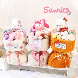 Sanrio Anime Hellokitty Plush Toys Bouquet Kawaii Stuffed Toy Plushie Flower Bouquet Room Decoration Doll Girl Valentine Gift