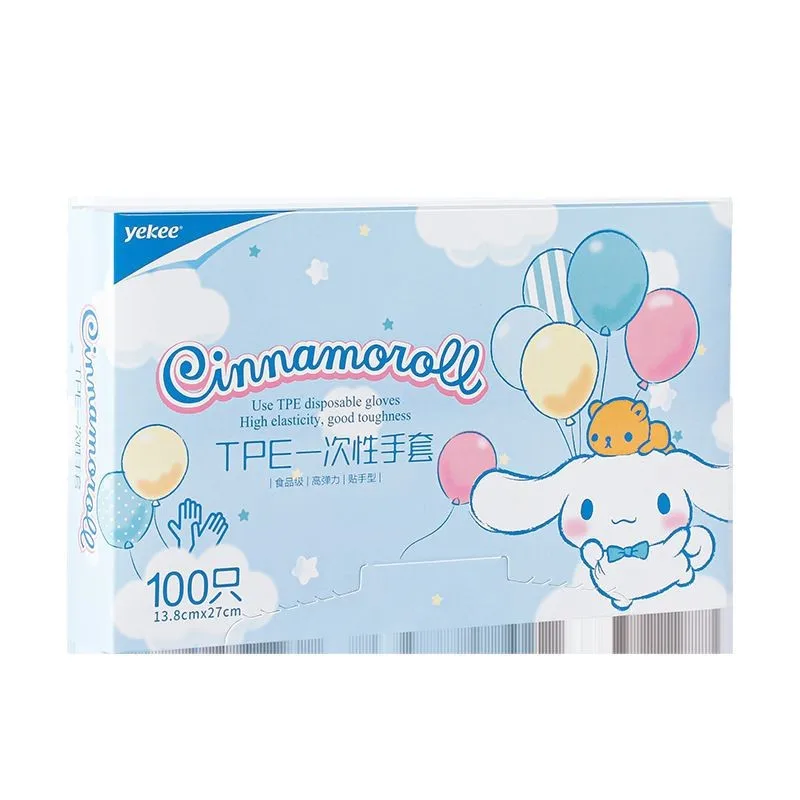 

Y2K Sanrio одноразовые перчатки из ТПЭ Hello Kitty Kawaii мультфильм булочка с корицей утолщенные кухонные перчатки для общественного питания предметы домашнего обихода новые