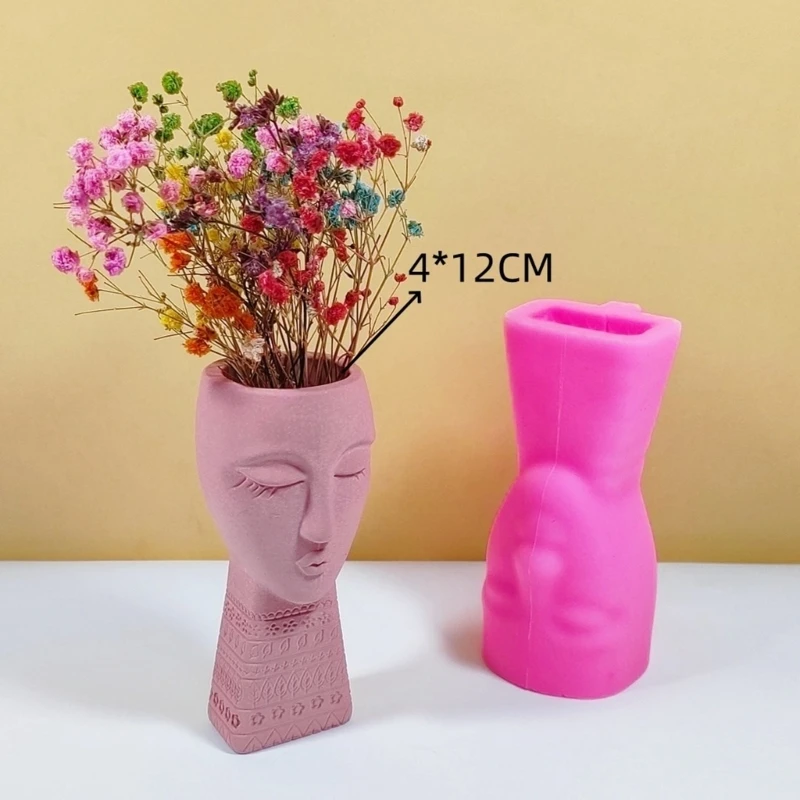 Molde vaso plantador, artística, cimento, molde silicone, textura vaso flores, d5qb