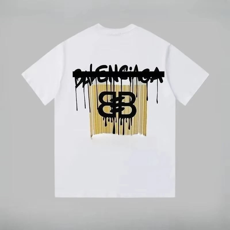 

Лето 2025 г., новая роскошная брендовая футболка Y2K, простой стиль, повседневная деловая футболка с принтом из чистого хлопка для мужчин и женщин