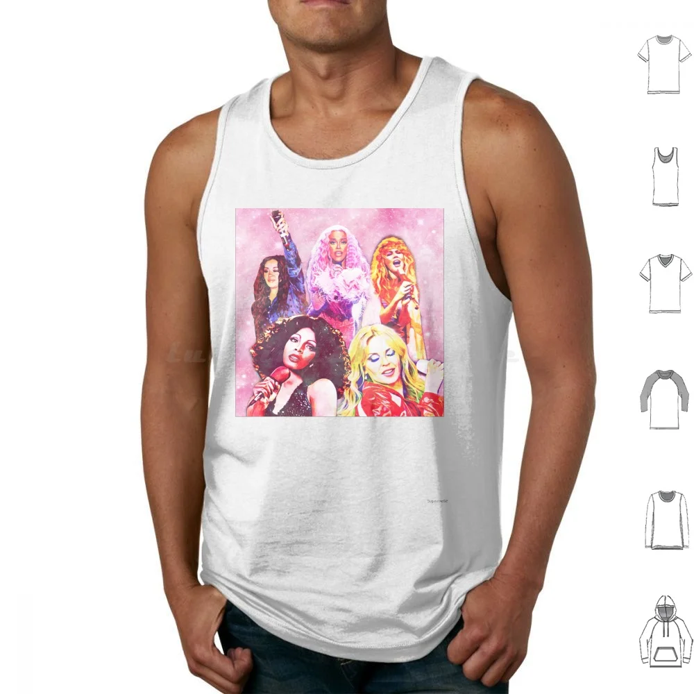 Diva Dreams Tank Tops Print Cotton Kylie Minogue Donna Summer Mutya Buena Stevie Nicks Doja Cat Divas Dreams Pink