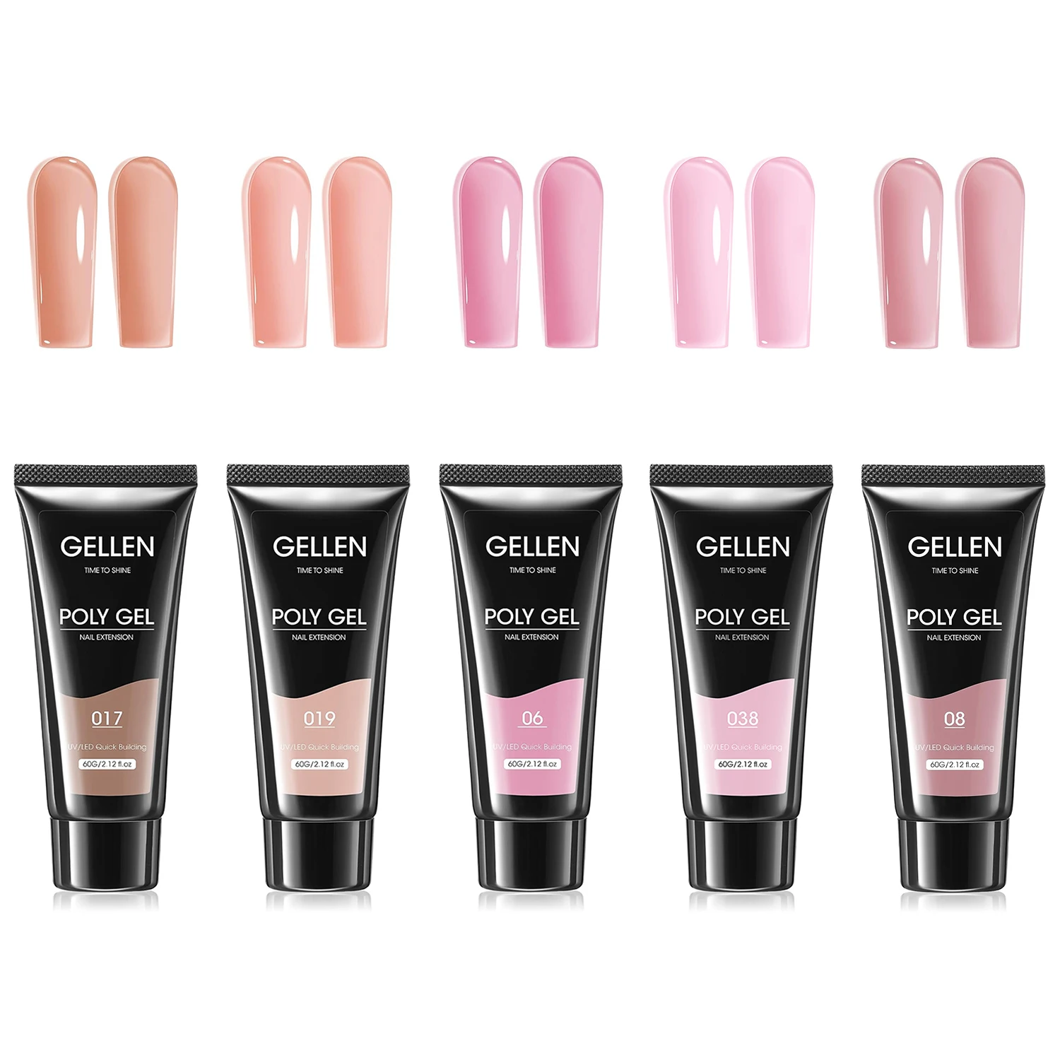 

GELLEN 60g Poly Gel Nail Extension Builder Manicure 017 Natural Nude Color Long Lasting Strengthener Supplies Salon Manicure DIY