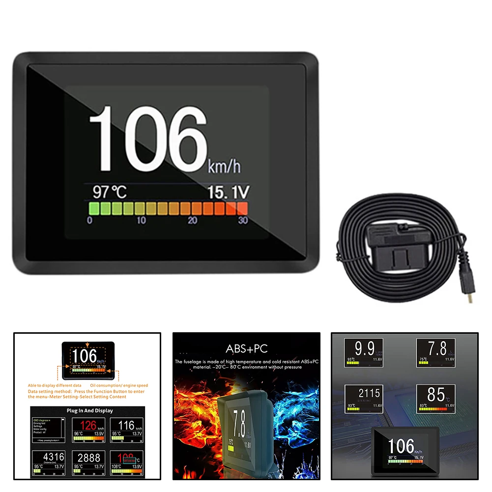 for obd On-board Computer Car Head Up Display HUD Digital Speedometer Trip Display Speed Fuel Consumption Temperature Gauge