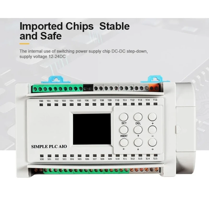 16-in 8-out Relay PLC Controller 2AI 2AO 4 Pulse Output RS485 Modbus Programmable Logic Board for Stepper Motor