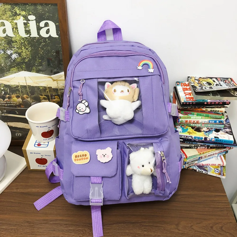 

New Nylon Large Capacity Backpack for Women Cute Campus Student Schoolbag Casual Breathable Multifunctional Storage Bag