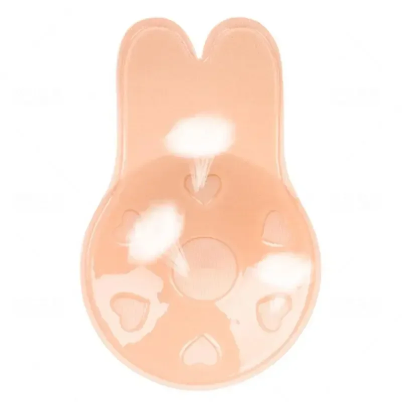 Cubierta de pezón de conejo reutilizable para mujer, pegatinas adhesivas de realce de pecho, cinta Invisible para levantar sujetador, cubiertas de pezones, almohadillas de silicona