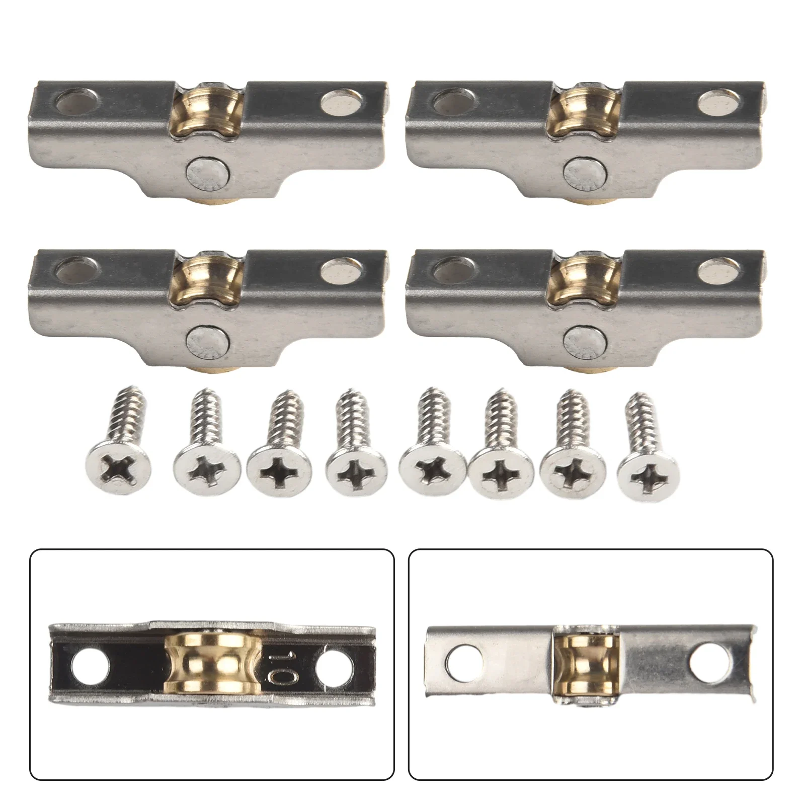 Pulegge a fascia in acciaio inossidabile con ruota piatta con ruota scanalata-Set di rulli durevoli per accessori Hardware per mobili e altro