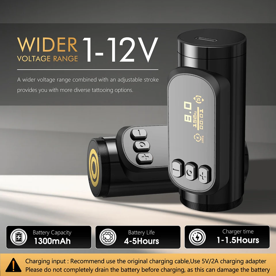 Ambition Sally 270 Wireless Tattoo Machine adjustable Rotary Pen