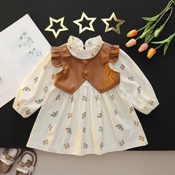 Children's Girls Dresses Spring Autumn Baby Clothes Long Sleeve Print Dresses For Girls Fashion Kids Clothing Outfit