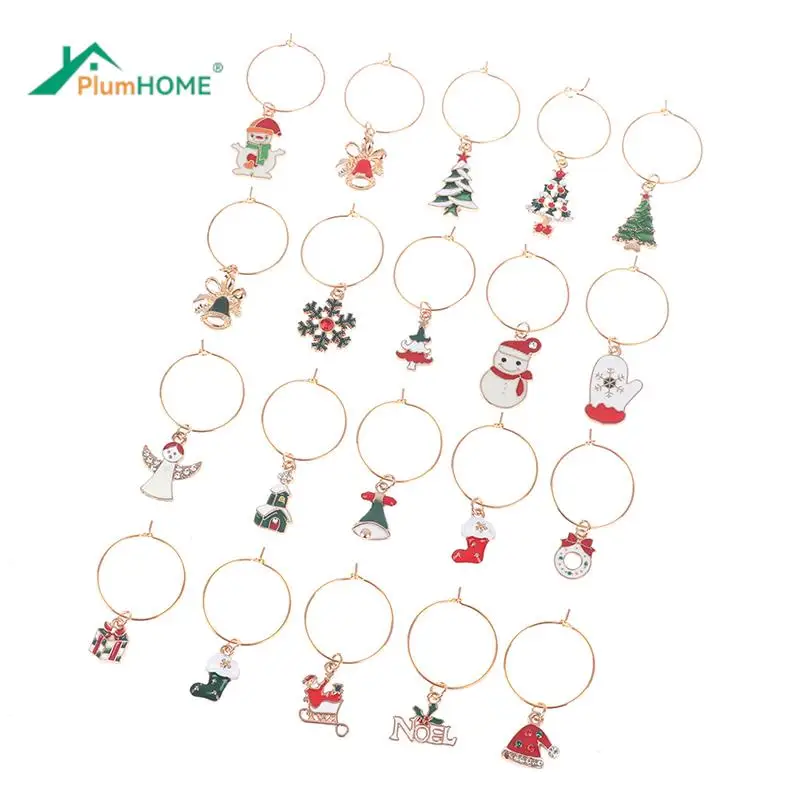 

20pcs Christmas Wine Glass Charms Delicate Useful Durable Wine Cup Tags Wine Cup Decorations Wine Cup Markers for House Party