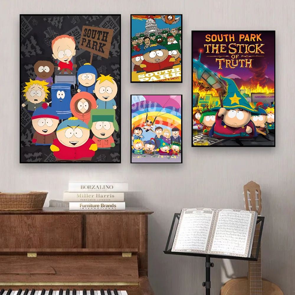 S-South Park Self-adhesive Art Poster Whitepaper Prints Posters Artwork Aesthetic Art Wall Painting