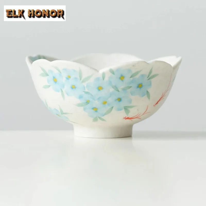 

100ml Hand-painted Blue Star Flower Teacup Boutique Tea Bowl Jug Tea-tasting Smelling Cup Chazhan Master Cups Drinkware Craft