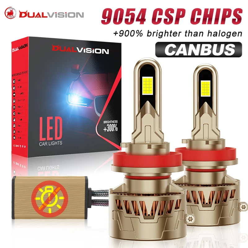 

K5C H7 H4 H11 H1 Светодиодные лампы для фар CANBUS HB3 HB4 9005 9006 9012 HIR2 880 881 H27 30 шт. 9054 CSP Светодиодные фары 6000K Противотуманные фары 12 В