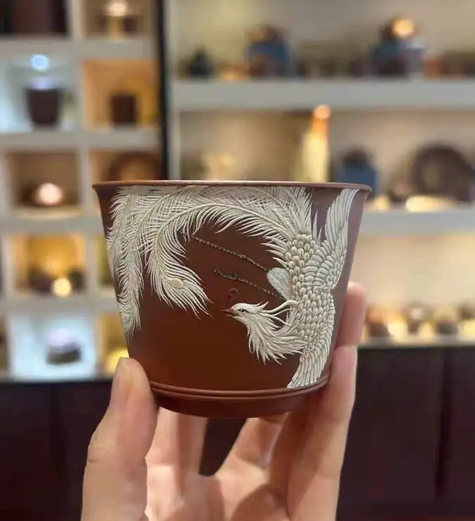

Yixing Ruihe Cup Pure Handmade Red Clay Cc High End Premium Purple Clay Set Tea Utensils Gift
