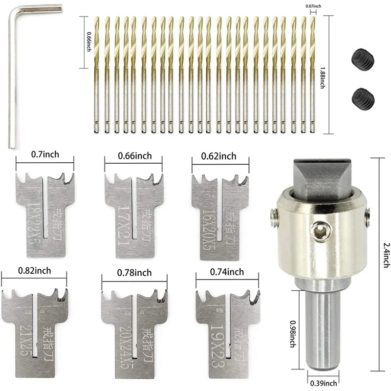 30 PCS Ring Drill Bit Set, 16-21 Mm Blades Wood Ring Drill Bit Wooden Ring Maker Steel Wood Bead Drill Bit