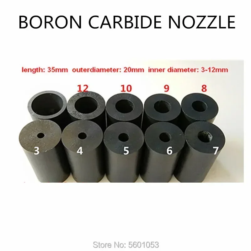 Consegna veloce! Punta per sabbiatrice ad aria con ugello per pistola per sabbiatura in carburo di boro 3 mm 4 mm 5 mm 6-12 mm