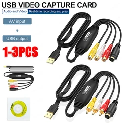 USB Video Capture Card VHS TV DVD VCR Audio Capture Adapter Card RCA To USB Video Converter for Mac PC
