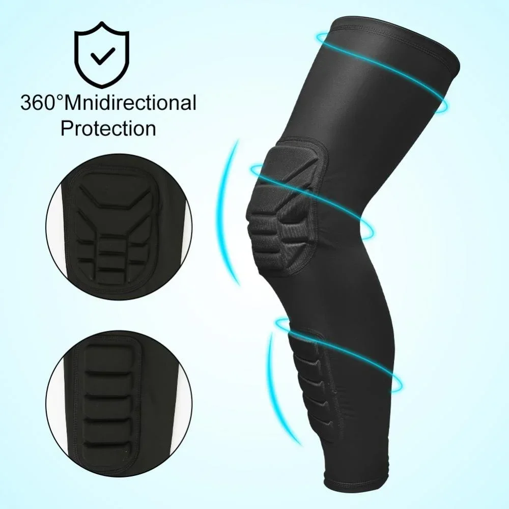 2Pcs Knee Calf Padded Leg Thigh Compression Sleeve Sports Protective Gear Shin Brace Support for Football Basketball Volleyball