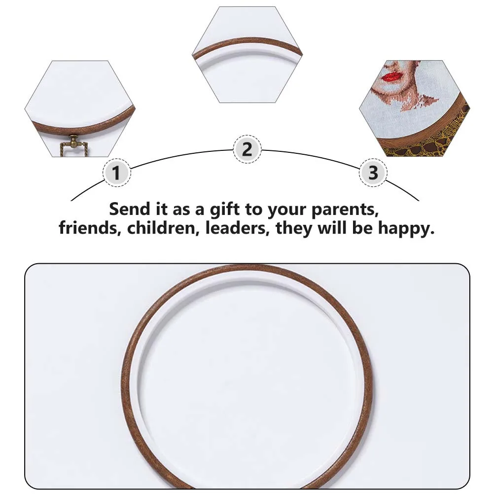

6Pcs Embroidery Rings Strong Retention Force Needlework Frame for Cross Stitch Hoops DIY Art Crafts Emotional Therapy Tool