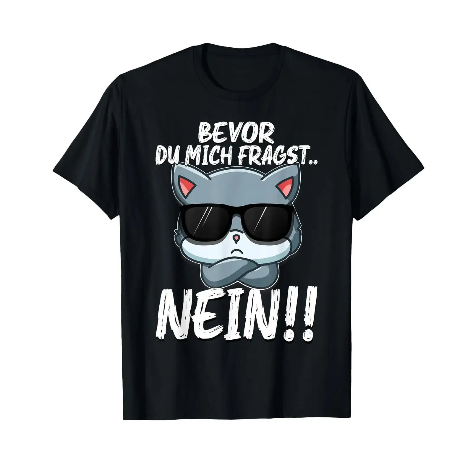 Before you ask me no Cute kitten cat T shirt vintage Washed homme Versatile fashion graphic Stylish streetwear Slightly