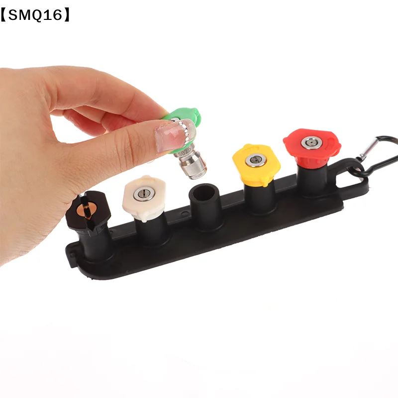Multi Functional High Pressure Washer Tips Set With Nozzle Holder 5/7 Nozzle Tips 1/4 Inch Quick Connector DIY Accessories【SMQ】