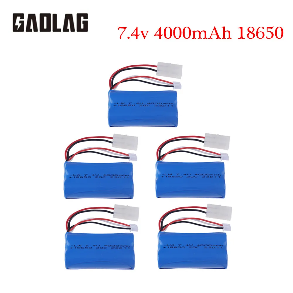 

7.4V 4000mAH 25C Li-ion Batery with Tamiya Plug 2S for remote control helicopter Car Tank Boat Toy 7.4 V 18650 Toy Lipo battery