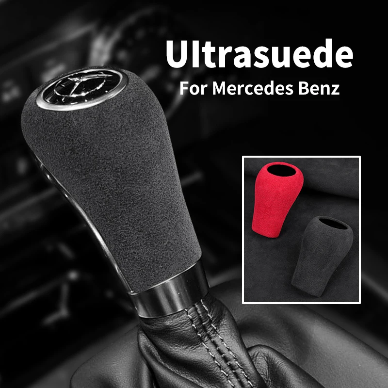 Car Gear Shift Knob Cover Ultrasuede Protective Shell For Mercedes-Benz A-Class C-Class E-Class G-Class GLS GLK Auto Accessories