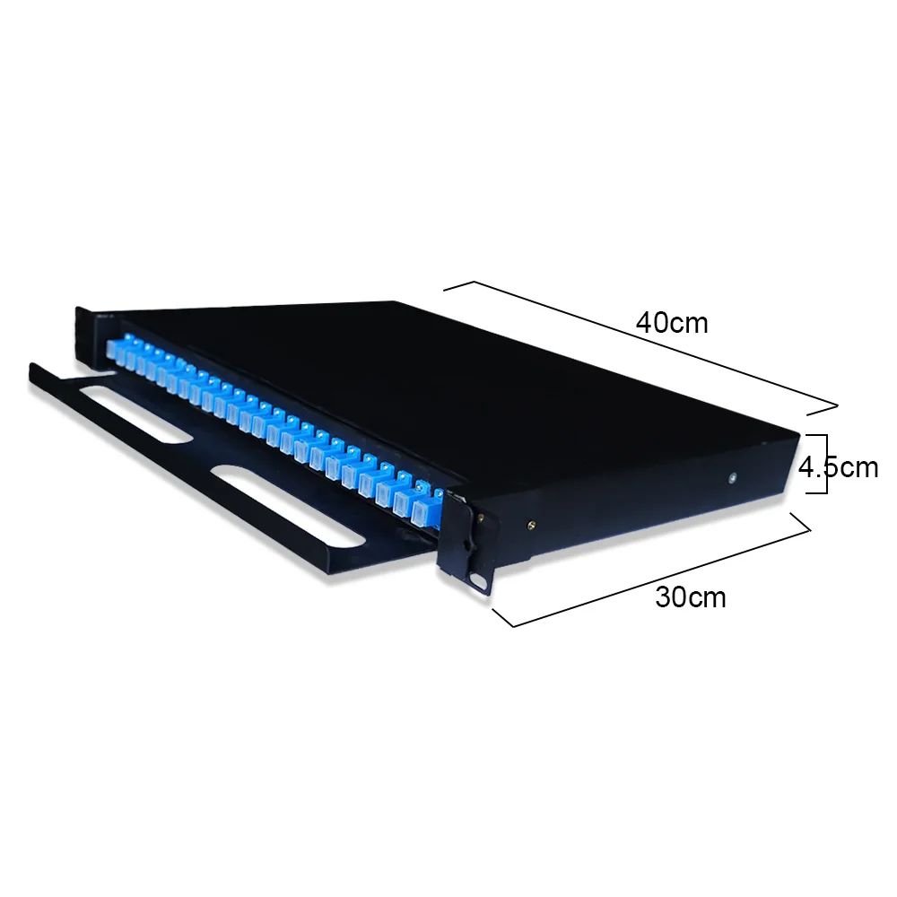 24 Port ODF Fiber Optic SC/UPC 1U 19 Inch Fiber Distribution Box Patch Panel for Cabinet Installation