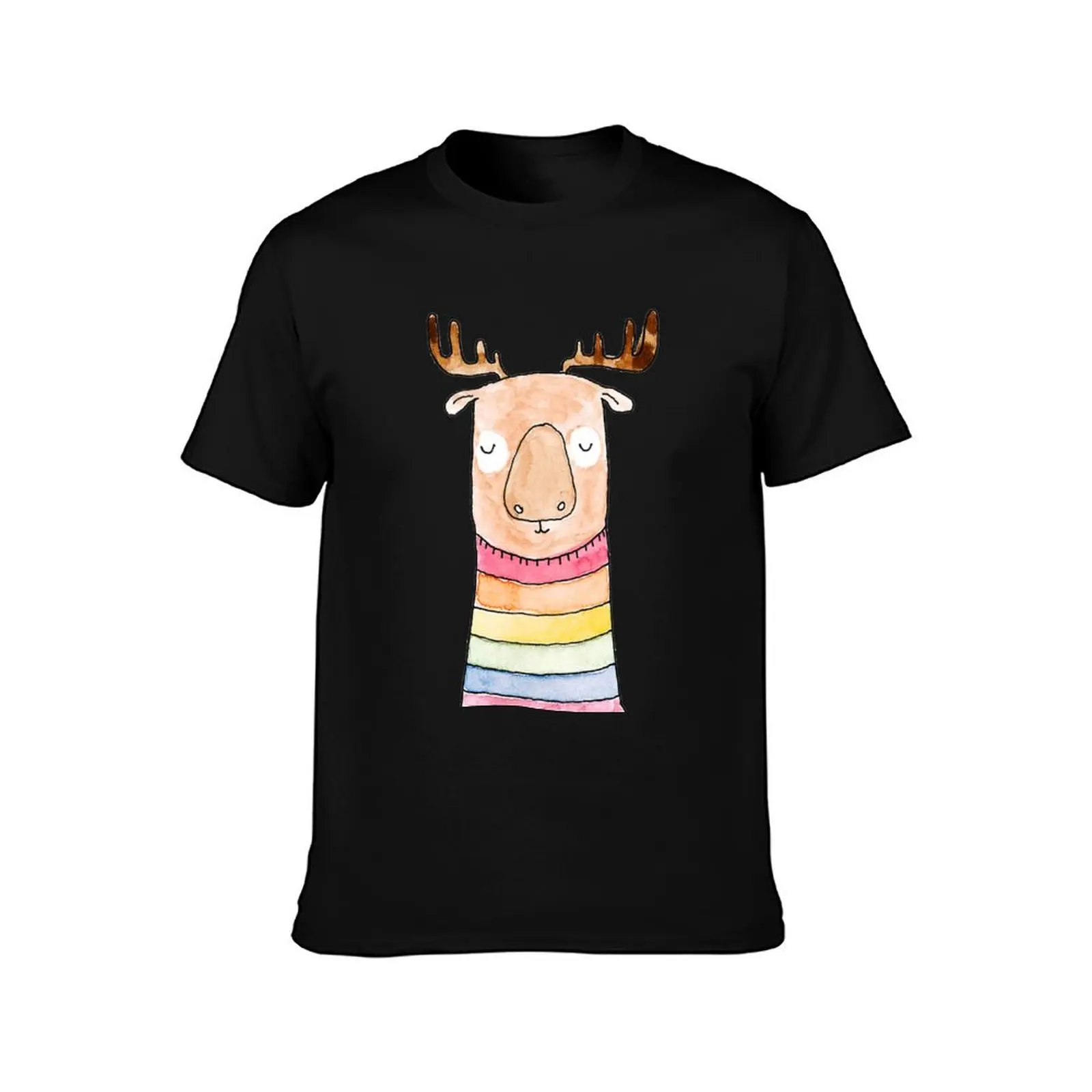 Rainbow Moose T-Shirt plus sizes cotton man t-shirts luxury clothing labubu tshirts personalised mens shirts graphic tee