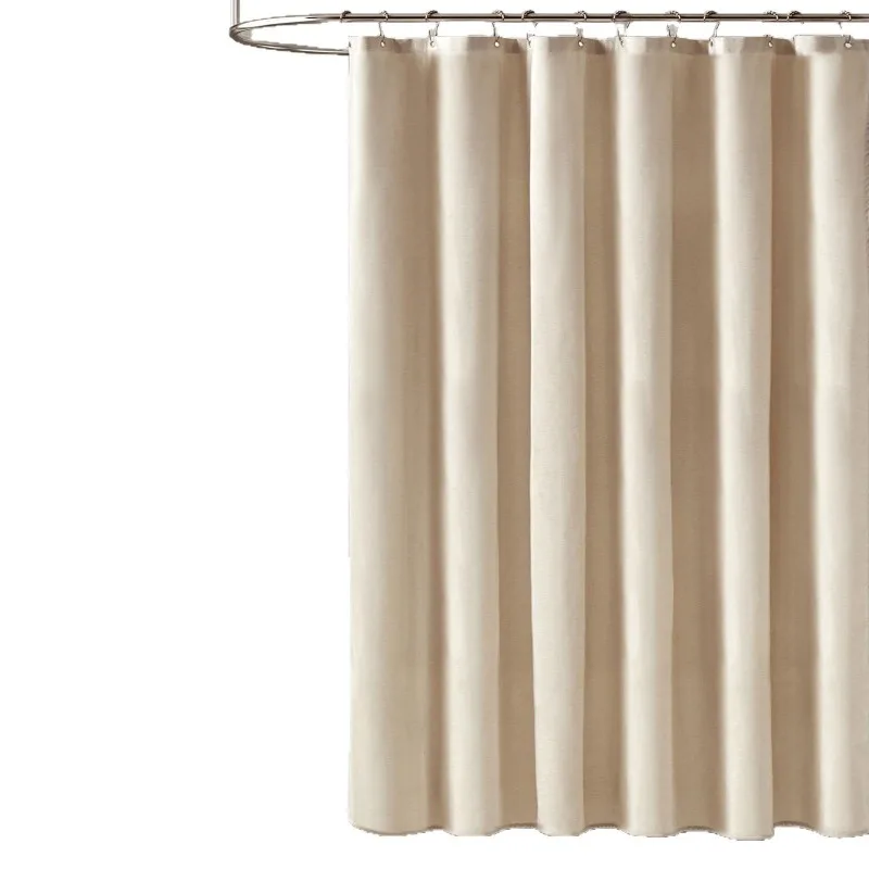Thickened Linen Texture Shower Curtain Waterproof Mildew Resistant Bathroom Partition Curtain