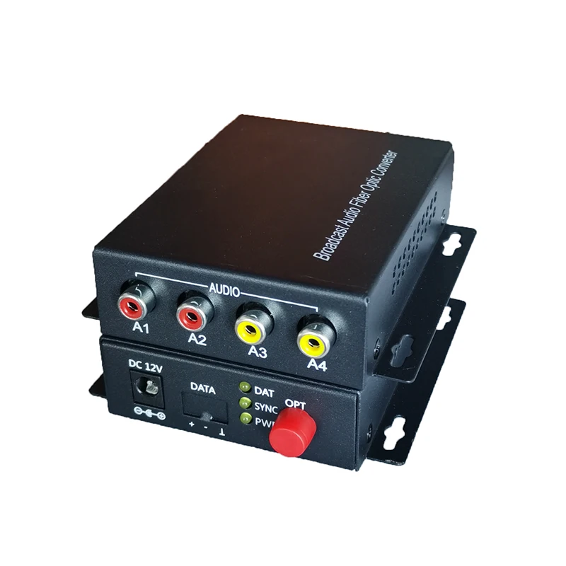 

2 Channel Bidi Audio RCA To Fiber Optic Extender (Bidirectional) FC SM 20km Over FC Audio Intercom Broadcast System (Tx/Rx)Kit