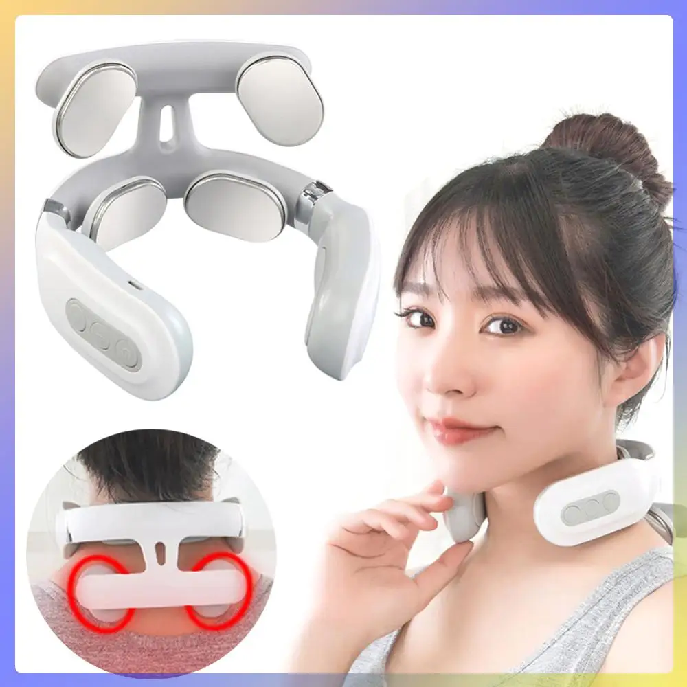 

Массажер для шеи и головы с 4 насадками, USB-зарядка, горячий компресс, вибрация, для дома и офиса